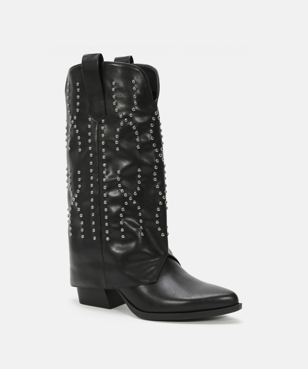 Botas cowboy tacón tachas image number null